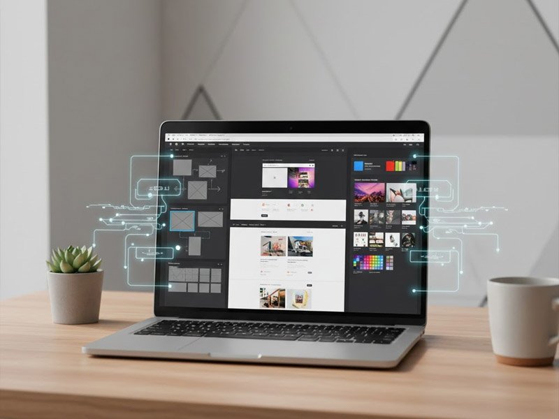 AI website design stack showing design, wireframe, and website building tools for beginners