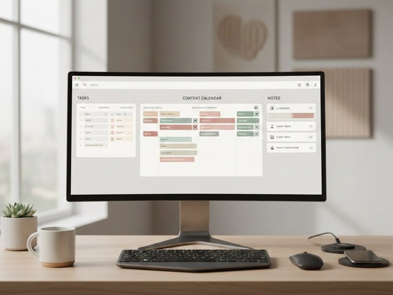 Notion AI for freelancers organizing tasks, notes, and workflows in one workspace